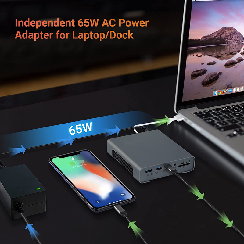 Adaptador do Hub USB do Docking USB Type-C 4K 60hz Monitor HDMI Ethernet RJ45 Estação de Docking
