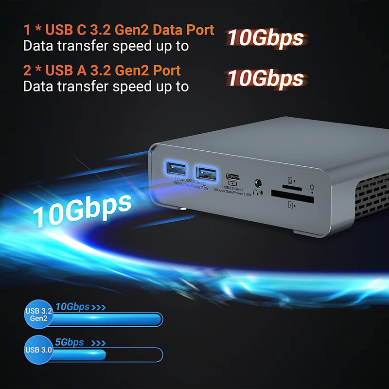 Adaptador do Hub USB do Docking USB Type-C 4K 60hz Monitor HDMI Ethernet RJ45 Estação de Docking