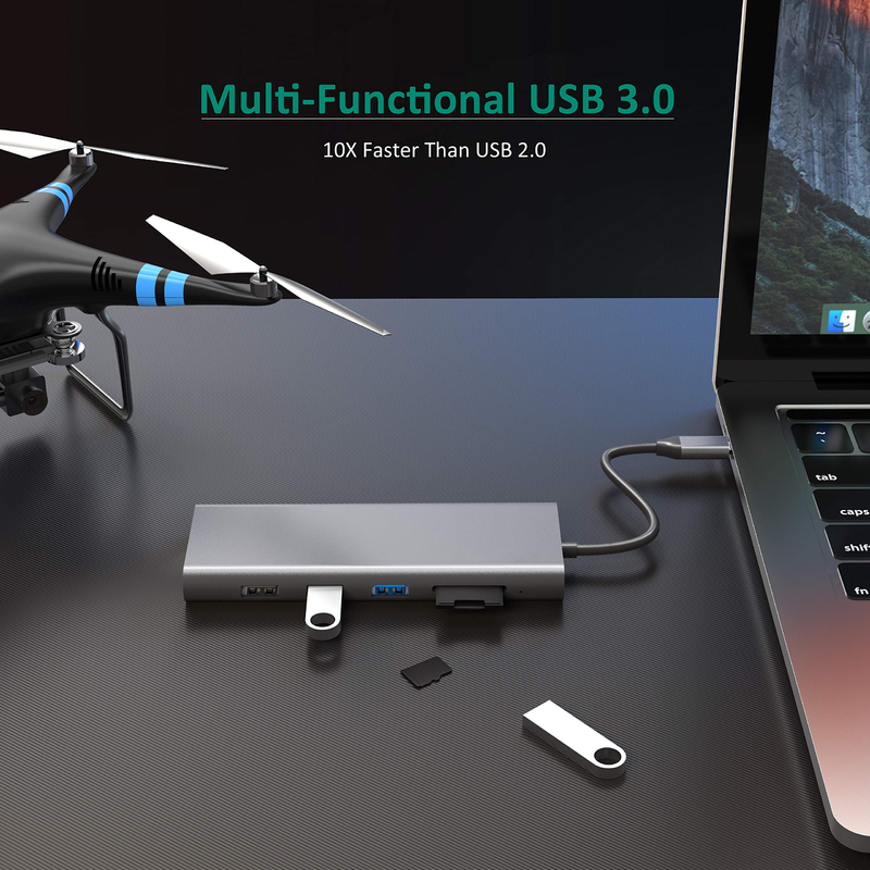 Hub Usb 3.0 Usb C Adaptador de laptop multiport PC Computador PD Estação de carga do dock RJ45 HDMI