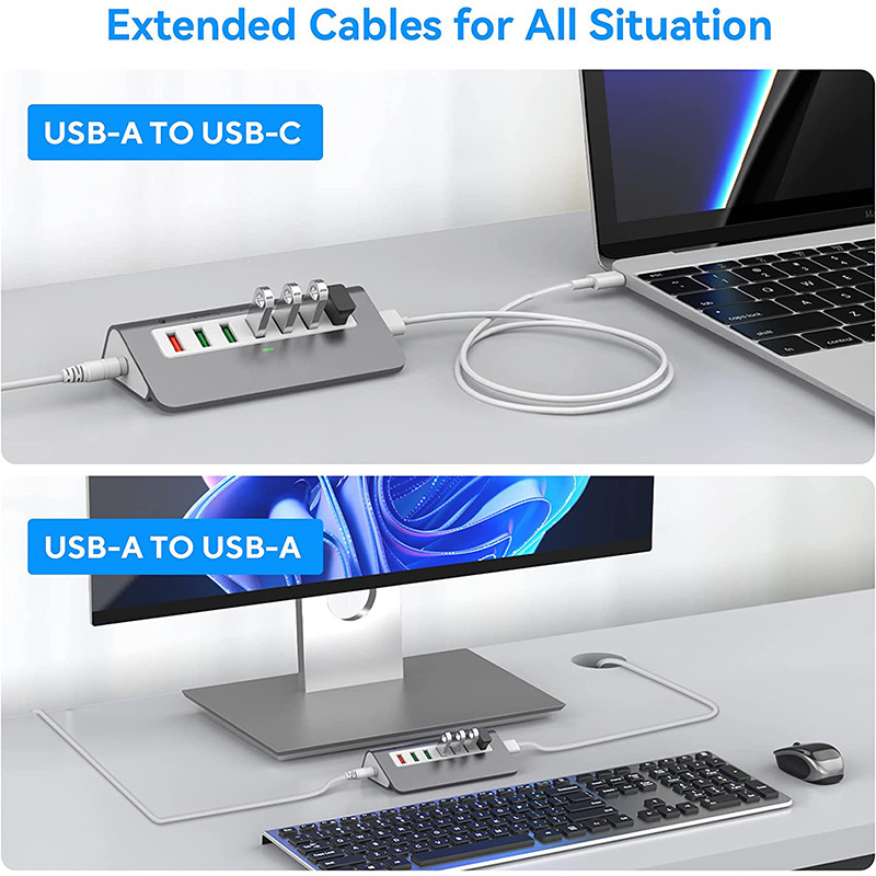 Usbc Usb A Multiport Adaptador AUSB Hub 7-1 5Gbps 8 em 1 Hub Tipo-C USB2.0-3.0 Laptop Mac Book
