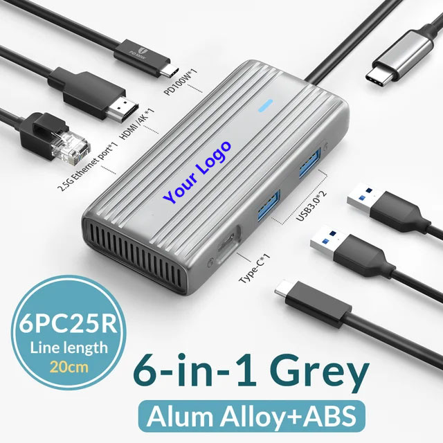 USB C Hub com HDMI 4K e USB 3.0 de alta velocidade Compatível com Windows Mac