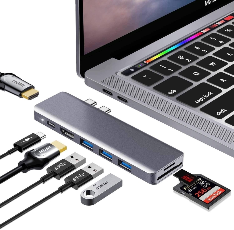 11 em 1 Multiport USB C USB-C Tipo-C PD 4K HDTV Hub Adaptador Estação de acoplagem com RJ45