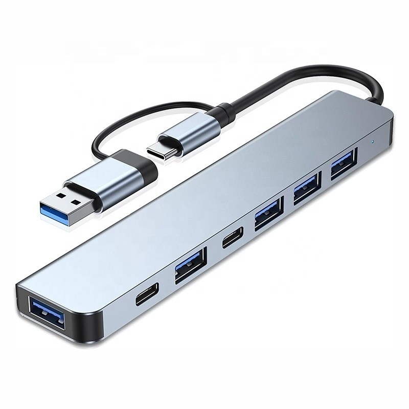 Liga de alumínio 7 em 1 USB Splitter para laptop PC desktop aceitável OEM / ODM