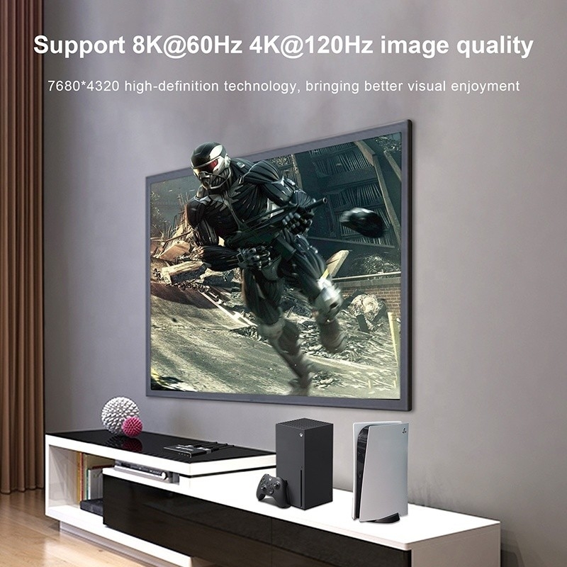 8K HDMI Switch 3 In 1 Out Suporte 3 HDMI Input 8K 60Hz 4K 120Hz Tecnologia avançada