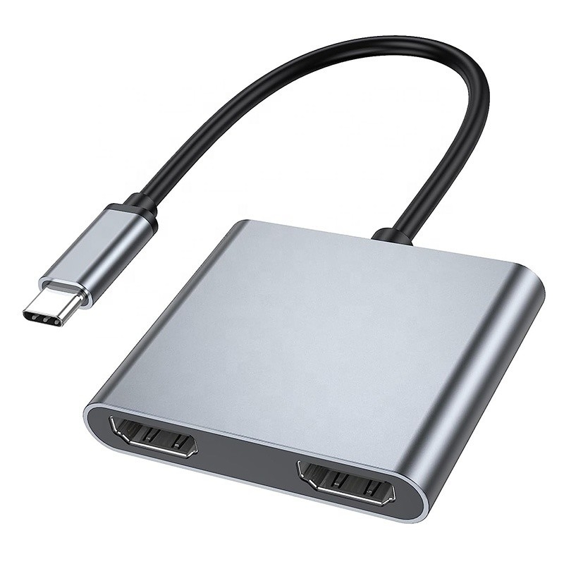 Tipo C Homem para Dual HDMI Mulher Thunderbolt 3 USB-C Multi-Monitor Adaptador Cable 4K 30Hz