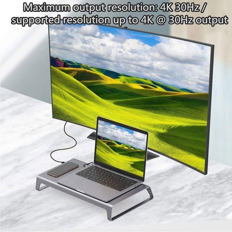 TÍPULO-C Homem 11 em 1 Hub Adaptador de Estação de Docking de Computador portátil com 1000Mbps RJ45 e USB-C PD