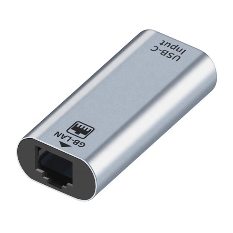USB C Adaptador de porta feminina para Ethernet 10/100/1000 Mbps Velocidade para conexão de rede rápida
