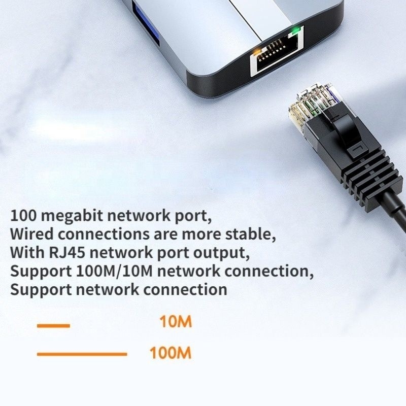 Estação de doca multiport USB tipo C Hub com função de rede de carregamento de transferência de vídeo