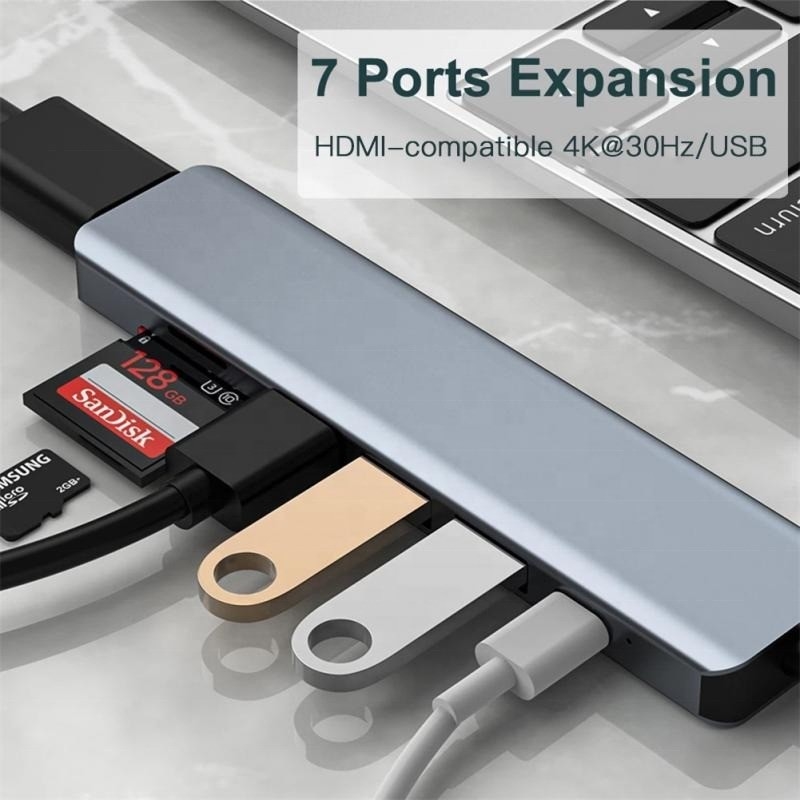 Adaptador multifunção tipo C tipo-C Hub para transferência de dados de carregamento e saída de vídeo