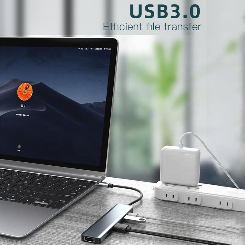 Adaptador multifunção tipo C tipo-C Hub para transferência de dados de carregamento e saída de vídeo