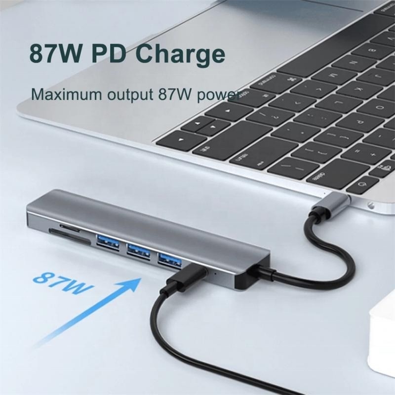 Adaptador multifunção tipo C tipo-C Hub para transferência de dados de carregamento e saída de vídeo