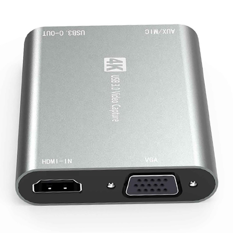 USB 3.0 HDMI Captura de vídeo DVR Cartão de caixa com microfone VGA Loop Out para computador câmera Xbox