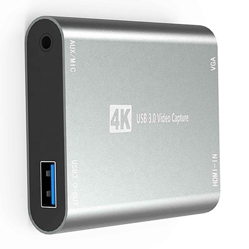 USB 3.0 HDMI Captura de vídeo DVR Cartão de caixa com microfone VGA Loop Out para computador câmera Xbox