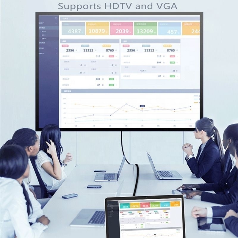 Estação de acoplagem USB tipo C de 7 em 1 com HDTV HDMI VGA USB RJ45 e transferência rápida de dados