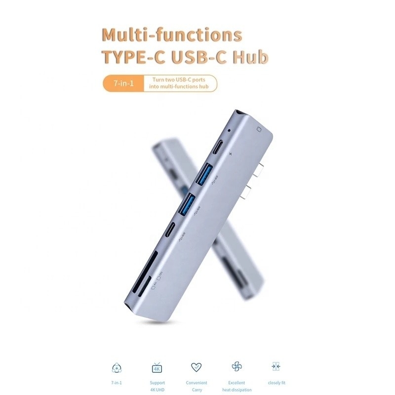 USB C Tipo C 4K 30Hz HDMI USB 3.0 TF SD Adaptador Hub Docking Station para Macbook Pro