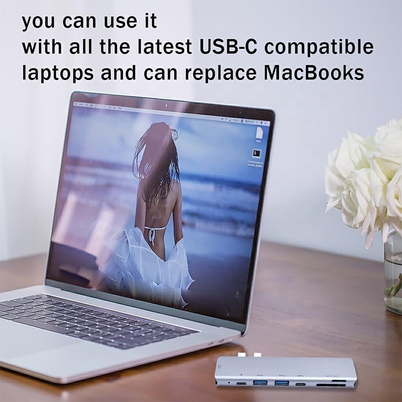 USB C Tipo C 4K 30Hz HDMI USB 3.0 TF SD Adaptador Hub Docking Station para Macbook Pro