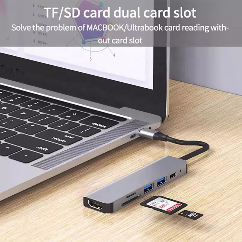 USB 3.1 Docking Station Hub com 4K HDMI USB3.0 TF SD Card Reader e 87W PD Charging