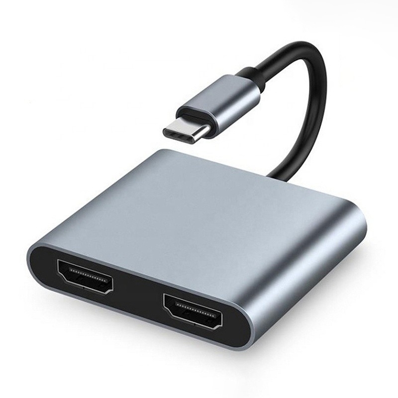 Adaptador USB C em duplo 4K HDMI MST para transferência de dados de carregamento e saída de vídeo