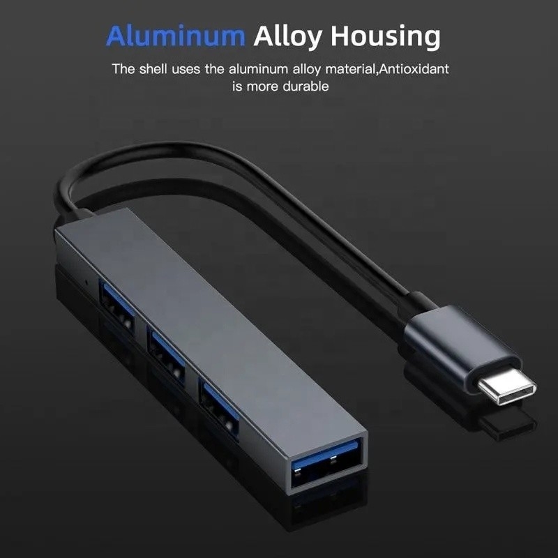 Tipo C Interface 4 em 1 14 Portos Hub Tipo C OTG para USB 3.0 2.0 Adaptador Alumínio