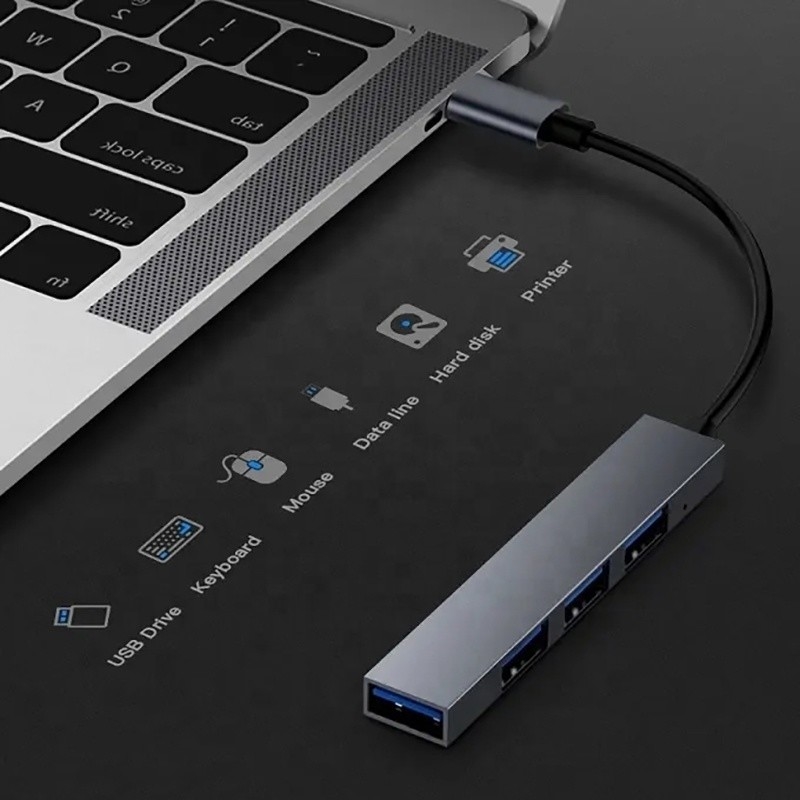 Tipo C Interface 4 em 1 14 Portos Hub Tipo C OTG para USB 3.0 2.0 Adaptador Alumínio