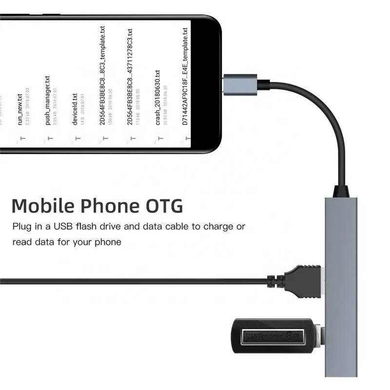 Tipo C Interface 4 em 1 14 Portos Hub Tipo C OTG para USB 3.0 2.0 Adaptador Alumínio