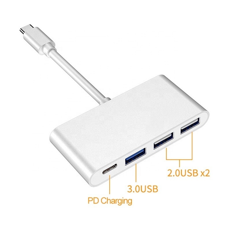USB 3.1 Interface 4-In-1 Tipo C Hub Adaptador múltipla para transferência de dados de velocidade