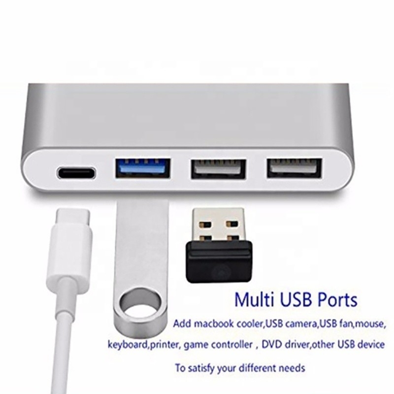 USB 3.1 Interface 4-In-1 Tipo C Hub Adaptador múltipla para transferência de dados de velocidade