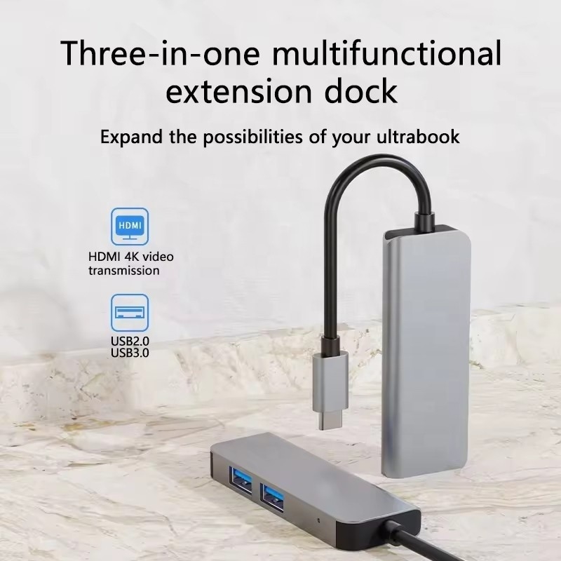 USB C Hub com HDMI 4K e USB 3.0 de alta velocidade Compatível com Windows Mac