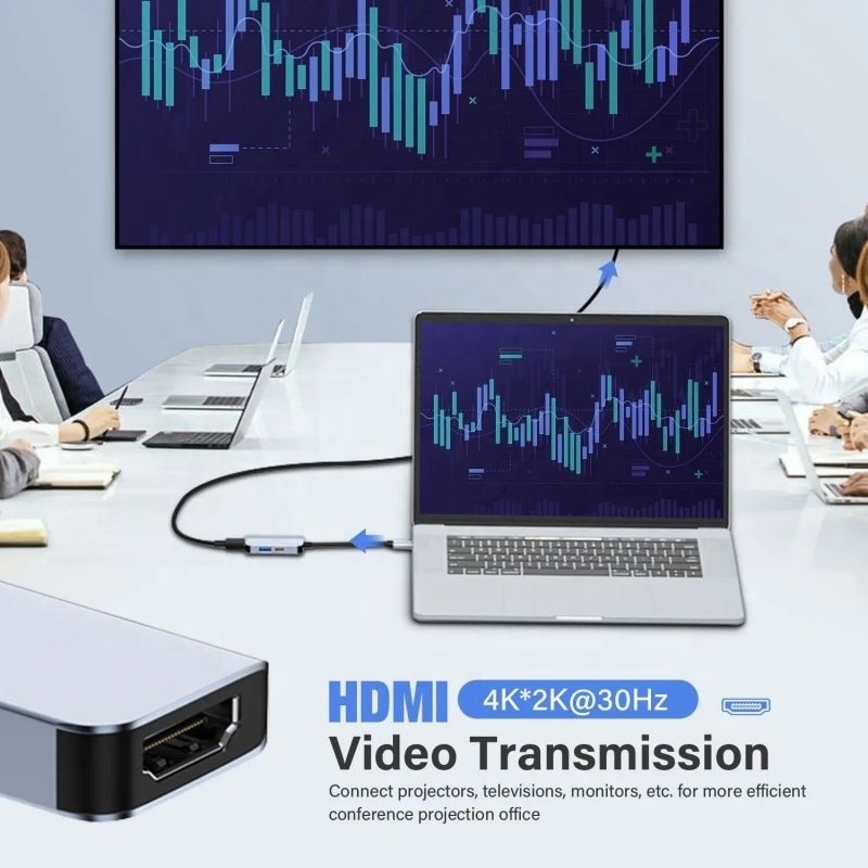 Estação de acoplamento do adaptador do hub USB 3.1 / USB Tipo-C com 4K HDMI USB 3.0 USB Tipo C PD