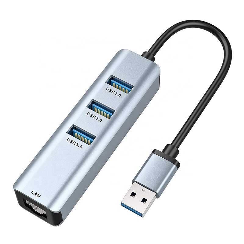 USB 3.0 a 6 Portos Hub USB e 1000Mbps Ethernet Adaptador para compatibilidade masculino-feminino