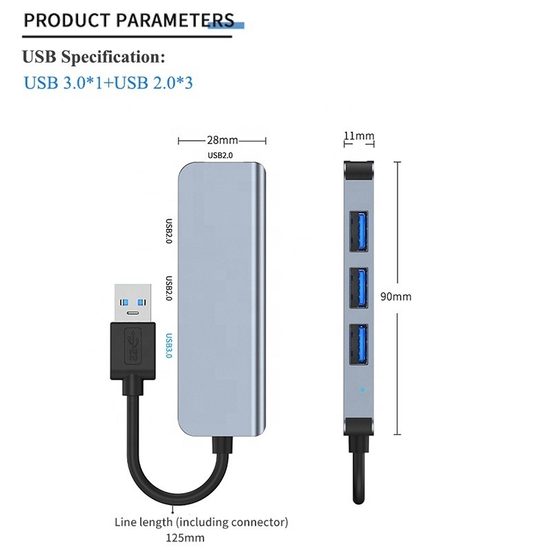 Hub de saída fêmea USB 3.0 3x USB 2.0 2-4 portas USB 3.0/2.0 extensor rápido multialimentado