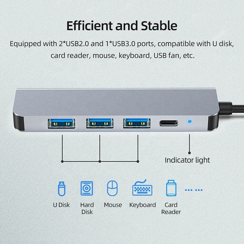 Hub USB tipo C de 6 em 1 personalizado para HDMI 4K e USB 3.0 para Macbook OEM / ODM