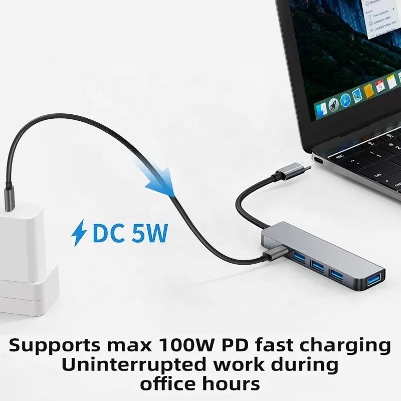 Hub de adaptador USB C tipo C de 9 em 1 com carregamento PD de 100W e saída USB3.0 3*USB2.0