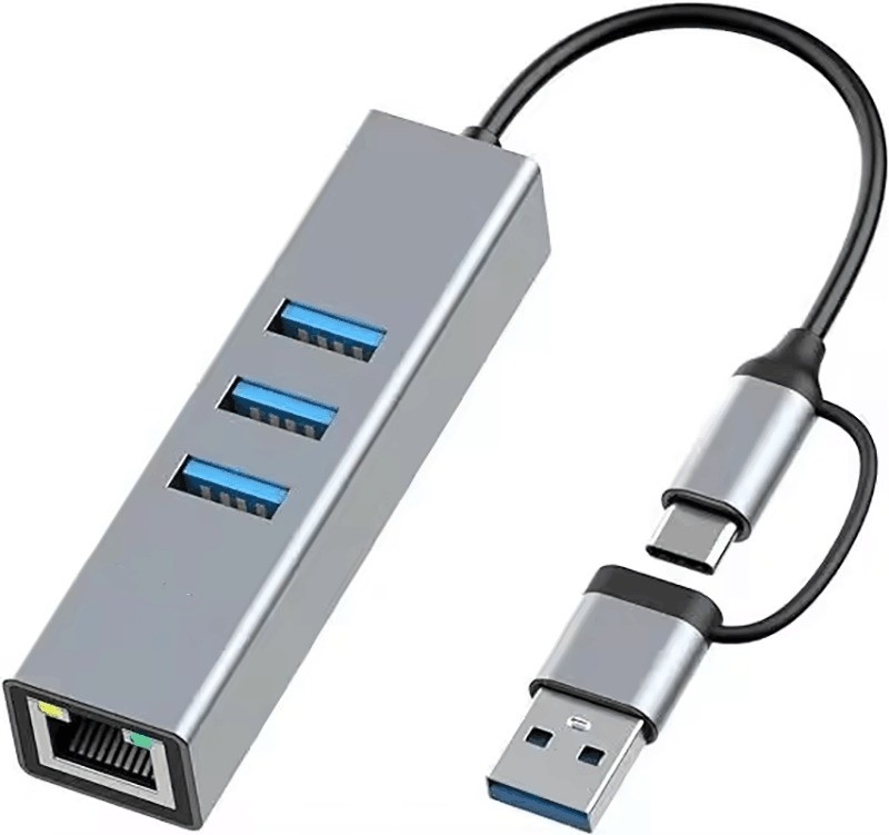 Adaptador USB Tipo-C para Ethernet com 14 portas USB 1000 Mbit/s Gigabit RJ45 LAN Hub