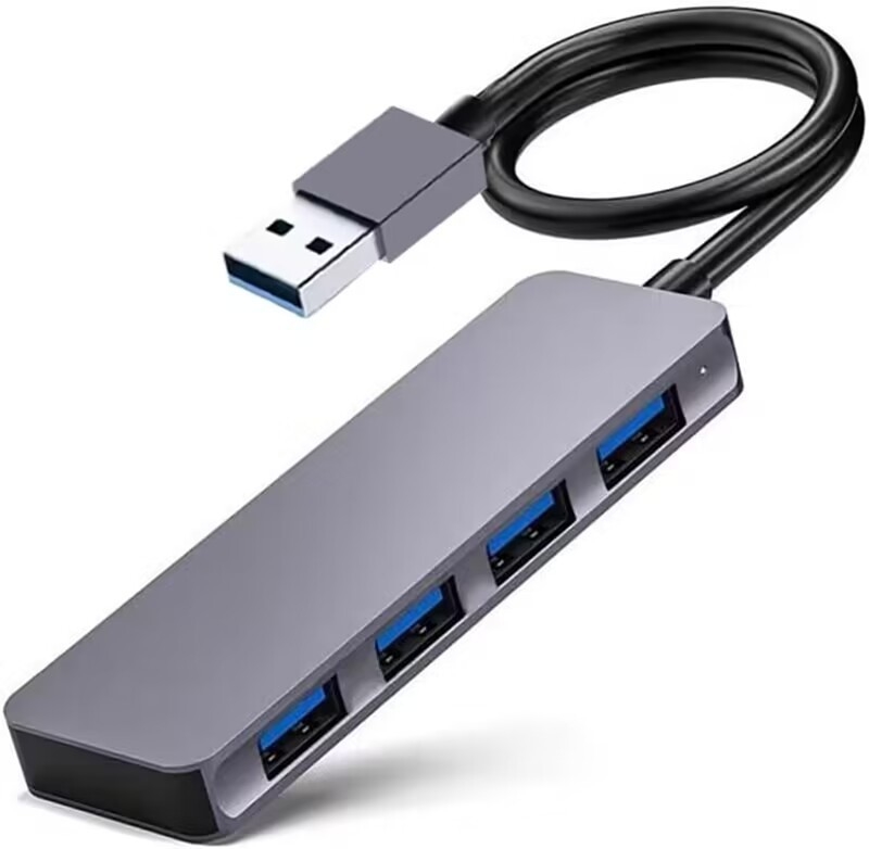 Alta velocidade 4 portas USB 3.0 HUB 5Gbps USB C portátil com adaptador de alimentação para PC Mac Laptop