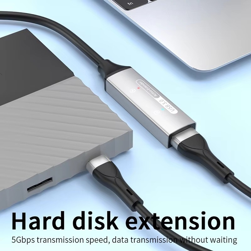 USB 3.0 Hub Extensão Tipo A macho para fêmea cabo de dados com USB C Hub Power Extra Long