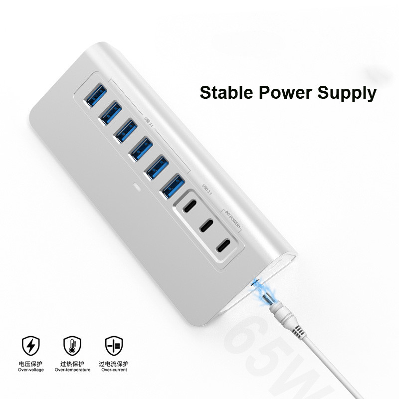 Extensor de porta de tipo C personalizável com conector USB A
