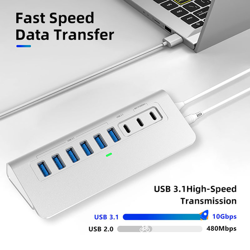 Extensor de porta de tipo C personalizável com conector USB A