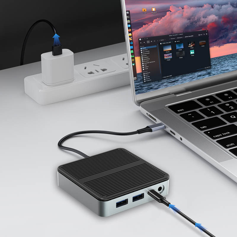 9 em 1 Transferência de dados de velocidade rápida USB 3.0 Port Hub Tipo C Port To HDMI Adaptador