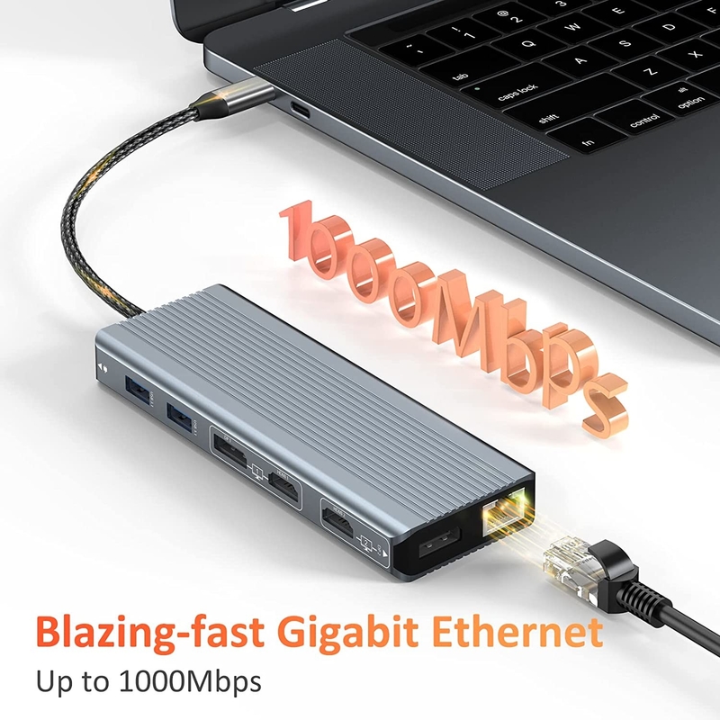 Velocidade de transferência de dados até 5/10Gbps Conexão de computador portátil Thunderbolt com 85/100W de energia para um desempenho poderoso