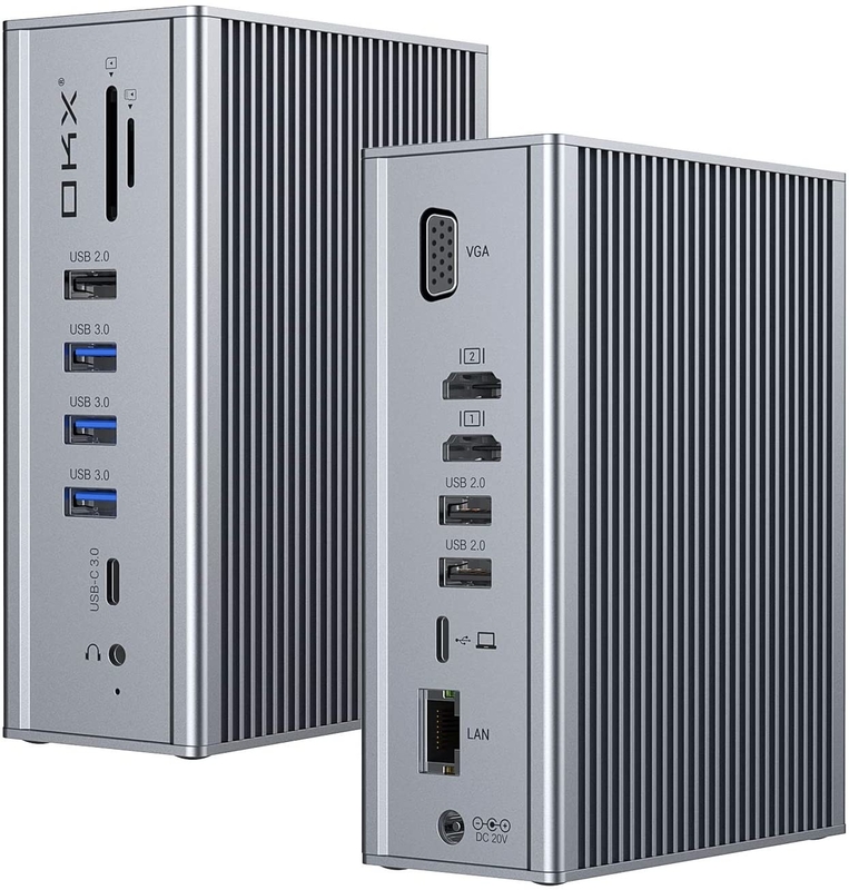 Estação de acoplagem de laptop USB C Dual HD 4K 16-In-1 Estação de acoplagem com suporte MST