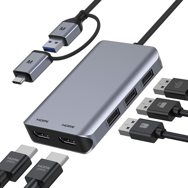 USB 3.1 Interface Tipo 10 em 1 Hub Tipo C para transferência e carregamento de dados de alta velocidade