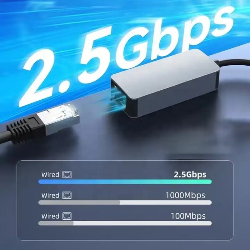 Adaptador Ethernet USB 3.0 de alumínio 2 em 1 para conexão de rede rápida e estável