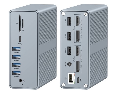 16 em 1 USB-C Docking Station PD 100W Fast Charger PC Host/USB 2.0/3.0 Hub/HDMI 4K60HZ /PD 4K/60HZ/RJ45 Gigabit