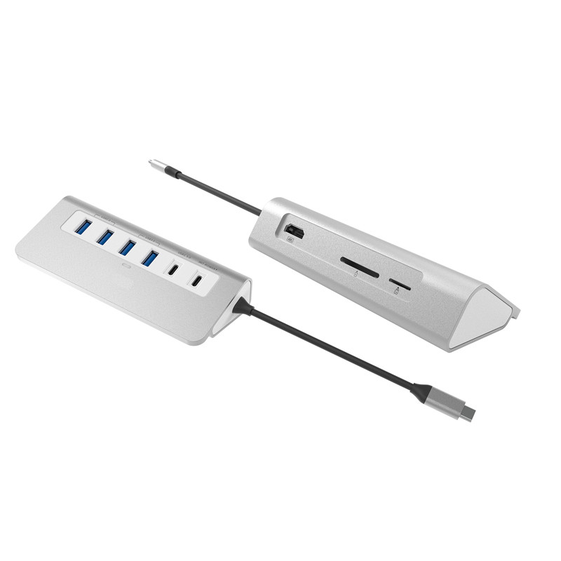 Estação de acoplamento portátil 9 em 1 para laptop com leitor de cartão SD HDMI 4K