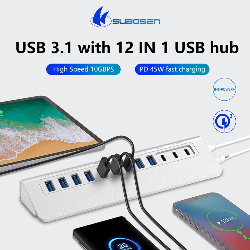 Extensor de porta de tipo C personalizável com conector USB A