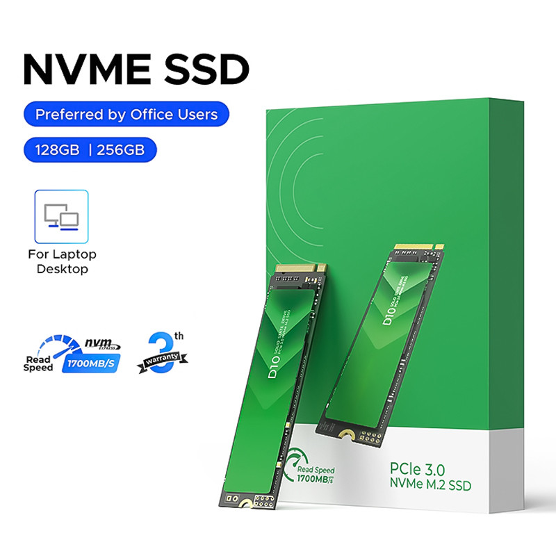 High Speed PCIe 3.0 Interface SSD M.2 com capacidade de 128 GB e controlador SATA 6Gb/s