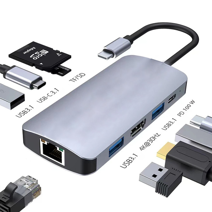13 em 1 USB C Hub Docking Station Dual Display Triple Display com áudio