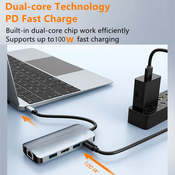 13 em 1 USB C Hub Docking Station Dual Display Triple Display com áudio