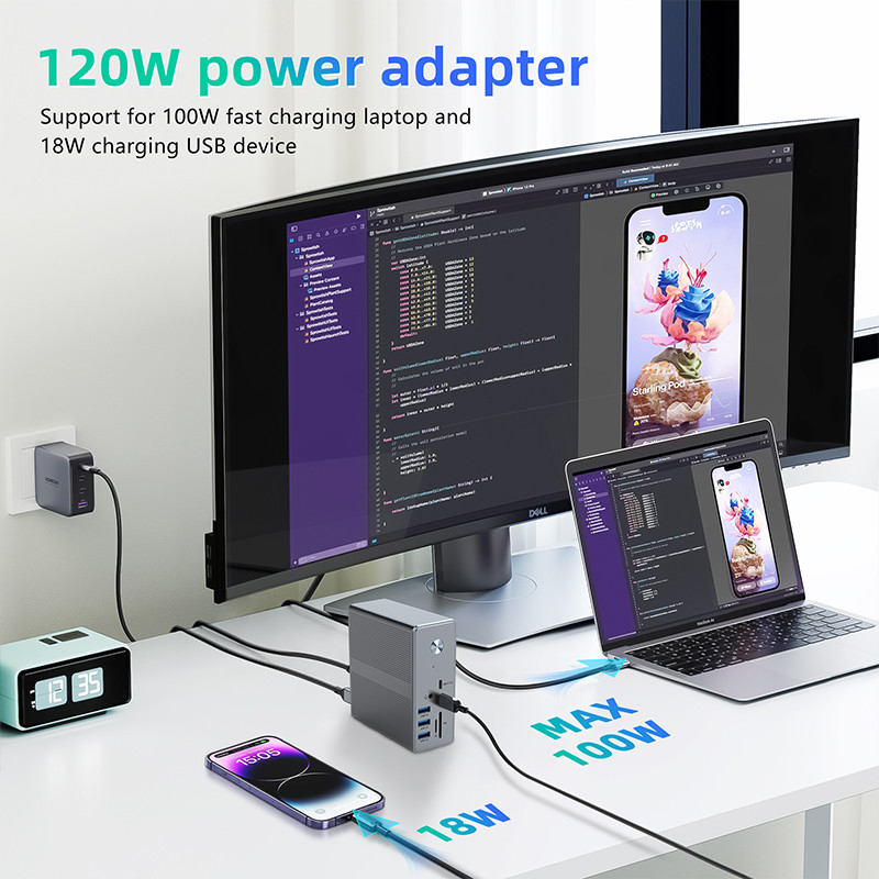 Alta compatibilidade Adaptador USB C para Windows 8K Display com suporte OEM e suporte 1K Display